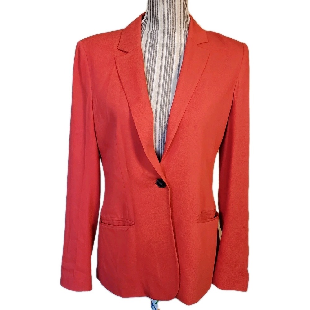 Theory Lightweight Blazer Sz 6 Coral‎ Career Lined Stretch EUC